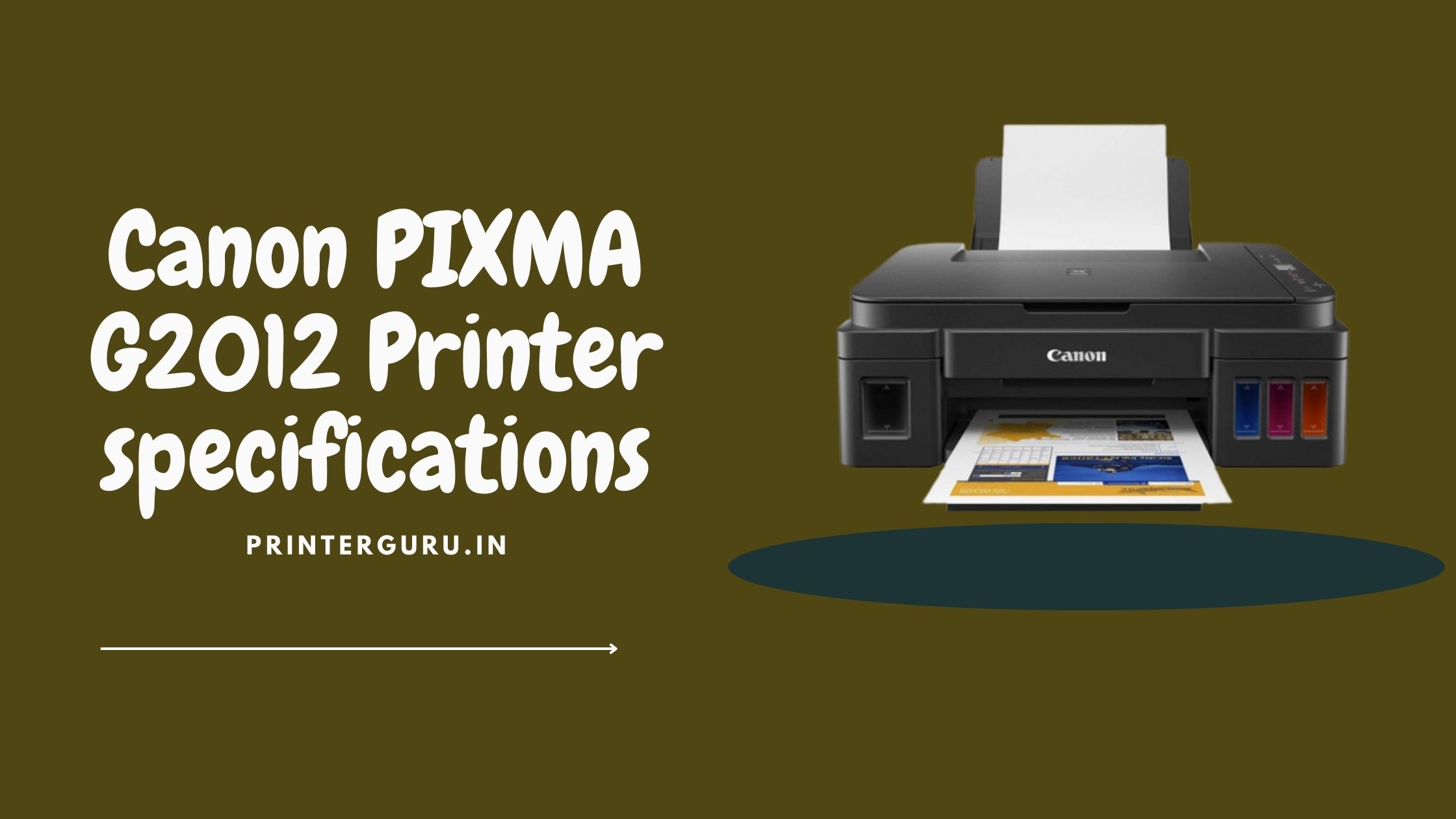 Canon PIXMA G2012 Printer specifications